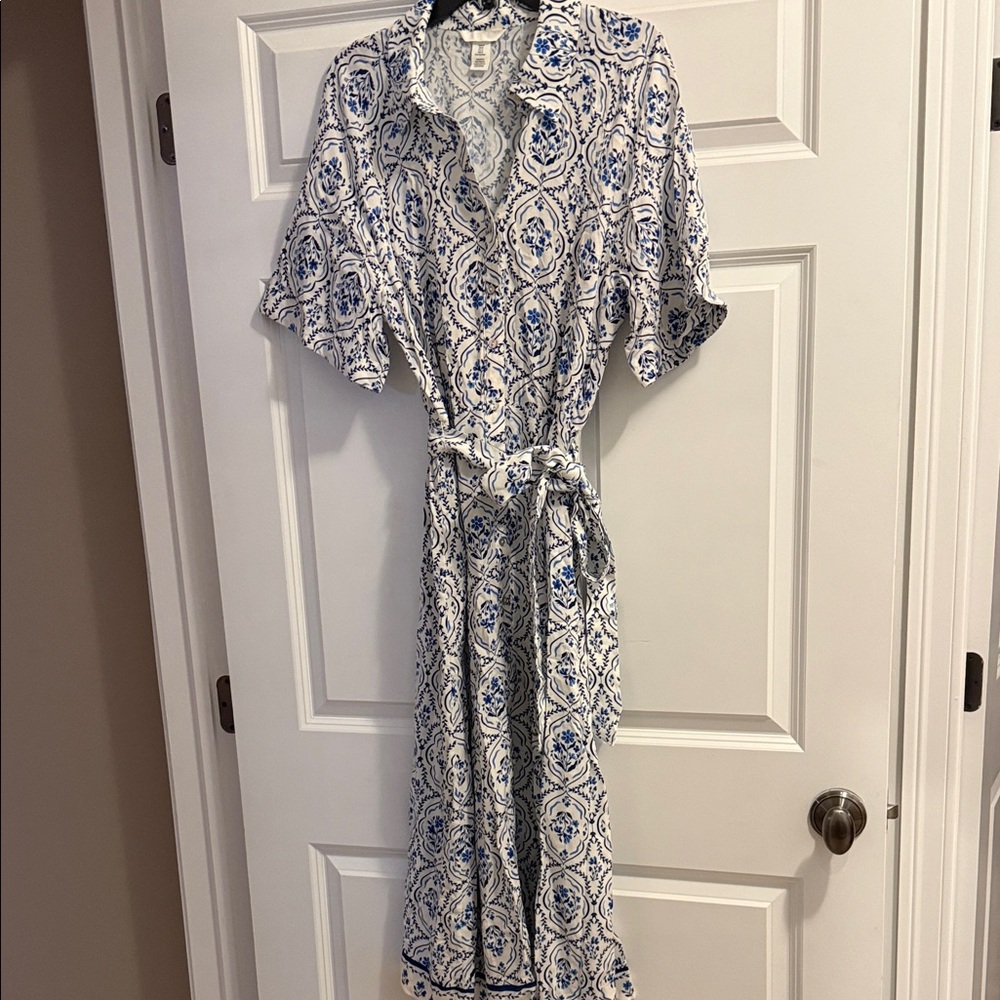 H&M Blue and White Dress